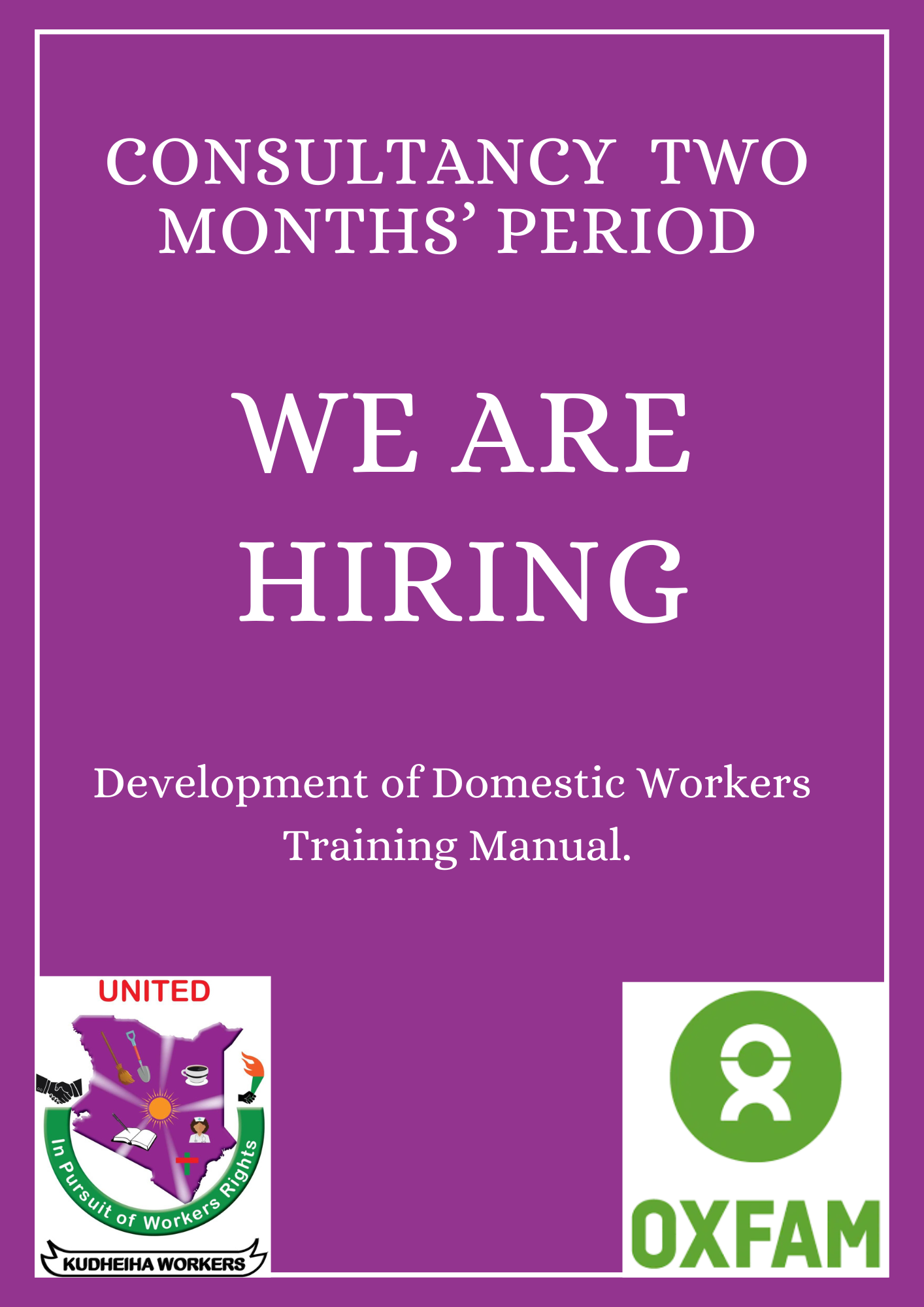 JOB AD FOR A CONSULTANT TO DEVELOP A DOMESTIC WORKERS TRAINING MANUAL